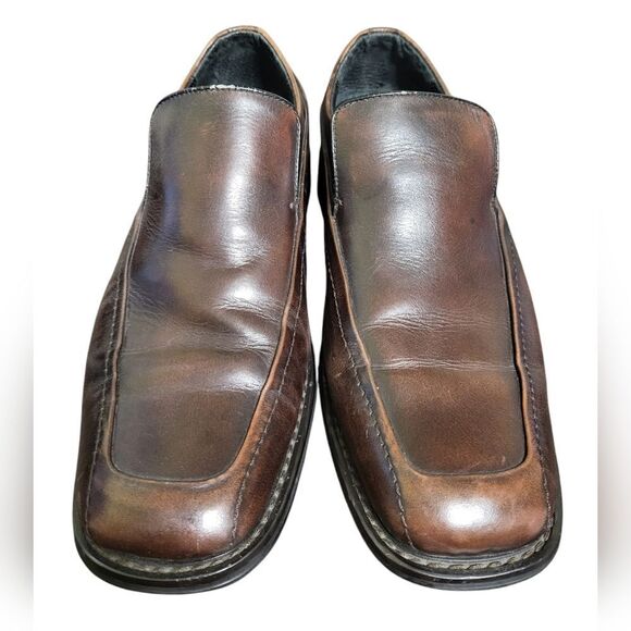 Florsheim Mens Corbin Mahogany Brown Leather Slip On Loafer, Size 8.5 Wide - Picture 5 of 11